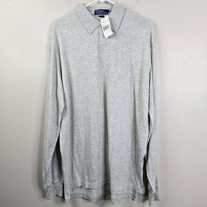 NEW Polo Ralph Lauren Vintage Mens Long Sleeve Single Button Polo Shirt Large
